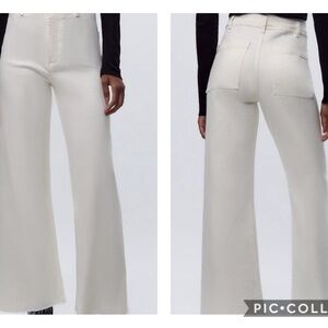 Zara white high waisted flare jeans